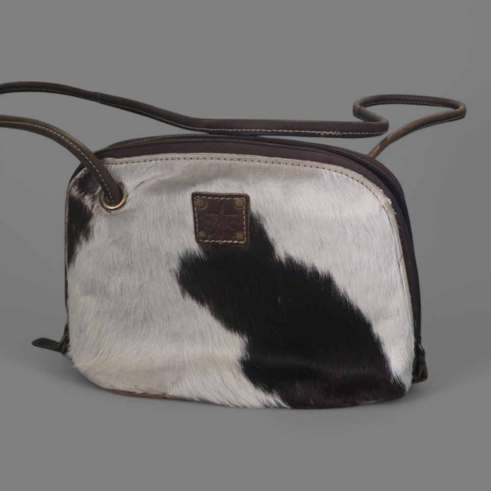 Stylish Black and White Cowhide Women's Bag